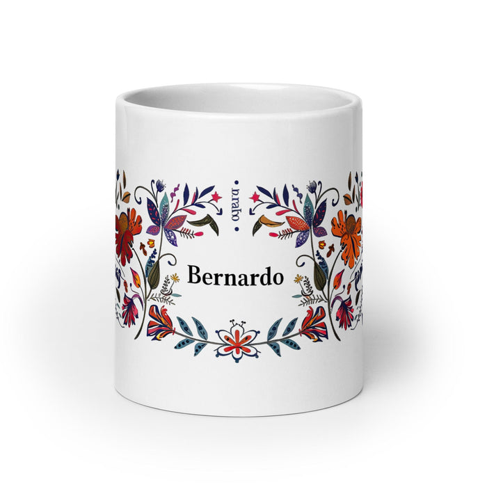 Bernardo Exclusive Name Art Piece Home Office Work Coffee Mug Mexican Spanish Pride Gift Cup One-Of-A-Kind Calligraphy White Glossy Mug | B12 Mexicada