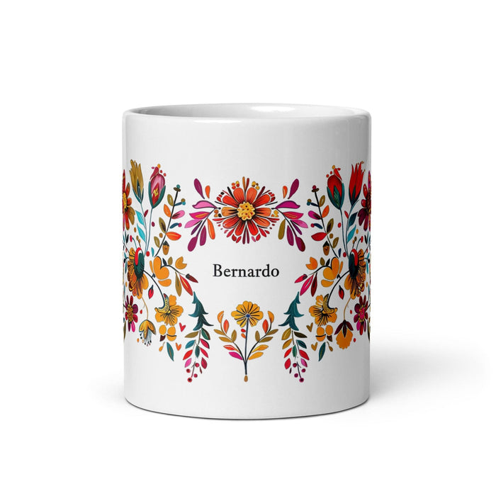 Bernardo Exclusive Name Art Piece Home Office Work Coffee Mug Mexican Spanish Pride Gift Cup One-Of-A-Kind Calligraphy White Glossy Mug | B13 Mexicada