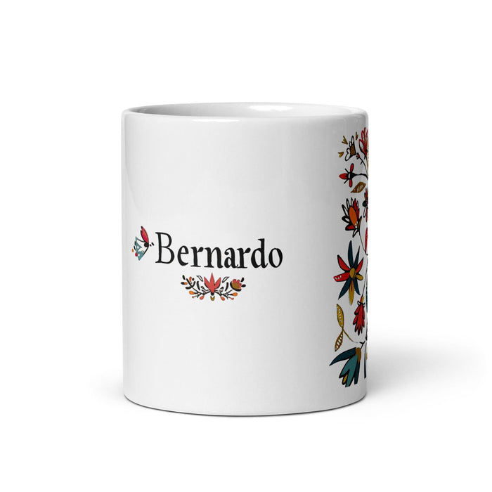 Bernardo Exclusive Name Art Piece Home Office Work Coffee Mug Mexican Spanish Pride Gift Cup One-Of-A-Kind Calligraphy White Glossy Mug | B15 Mexicada