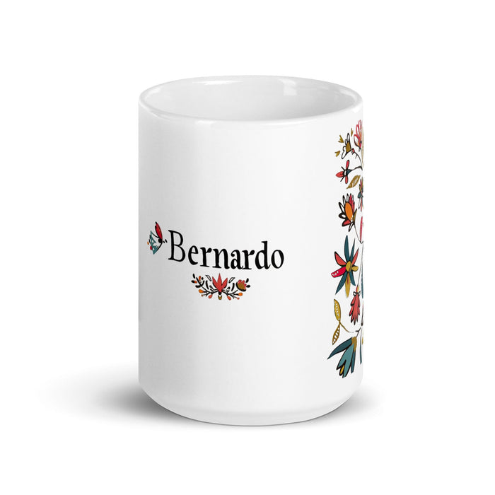 Bernardo Exclusive Name Art Piece Home Office Work Coffee Mug Mexican Spanish Pride Gift Cup One-Of-A-Kind Calligraphy White Glossy Mug | B15 Mexicada