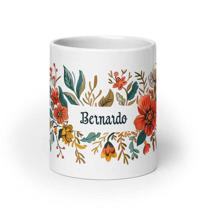 Bernardo Exclusive Name Art Piece Home Office Work Coffee Mug Mexican Spanish Pride Gift Cup One-Of-A-Kind Calligraphy White Glossy Mug | B16 Mexicada