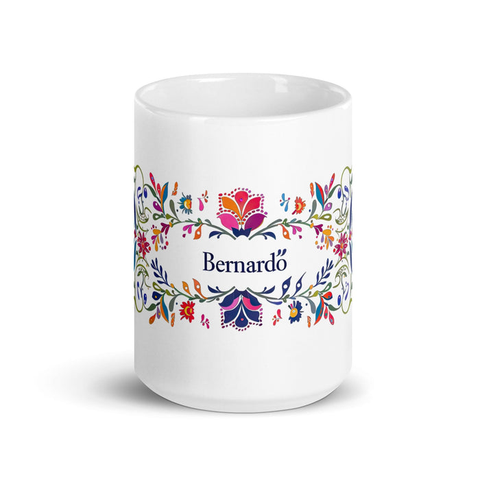 Bernardo Exclusive Name Art Piece Home Office Work Coffee Mug Mexican Spanish Pride Gift Cup One-Of-A-Kind Calligraphy White Glossy Mug | B17 Mexicada