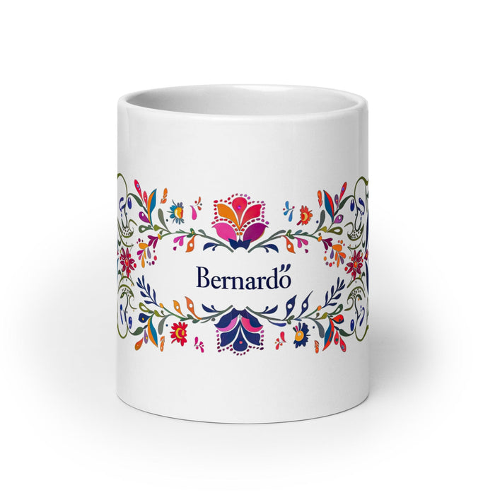 Bernardo Exclusive Name Art Piece Home Office Work Coffee Mug Mexican Spanish Pride Gift Cup One-Of-A-Kind Calligraphy White Glossy Mug | B17 Mexicada