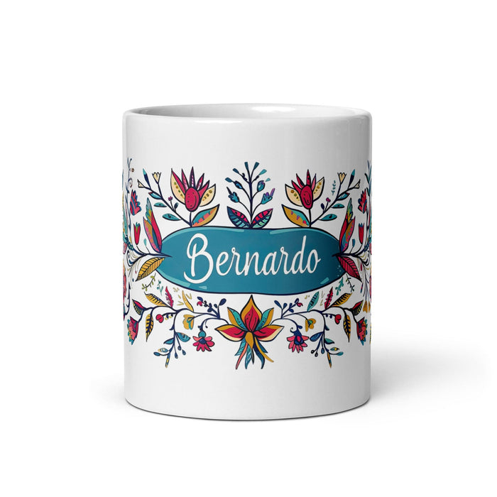 Bernardo Exclusive Name Art Piece Home Office Work Coffee Mug Mexican Spanish Pride Gift Cup One-Of-A-Kind Calligraphy White Glossy Mug | B19 Mexicada