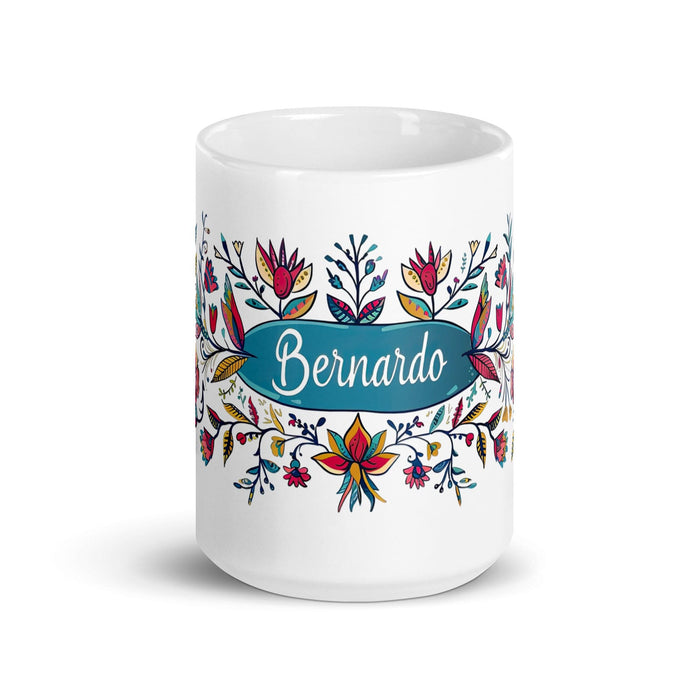 Bernardo Exclusive Name Art Piece Home Office Work Coffee Mug Mexican Spanish Pride Gift Cup One-Of-A-Kind Calligraphy White Glossy Mug | B19 Mexicada