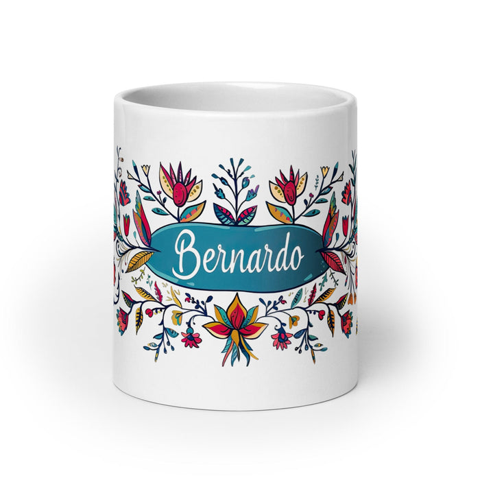 Bernardo Exclusive Name Art Piece Home Office Work Coffee Mug Mexican Spanish Pride Gift Cup One-Of-A-Kind Calligraphy White Glossy Mug | B19 Mexicada