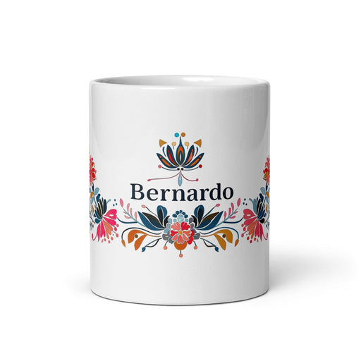 Bernardo Exclusive Name Art Piece Home Office Work Coffee Mug Mexican Spanish Pride Gift Cup One-Of-A-Kind Calligraphy White Glossy Mug | B5 Mexicada