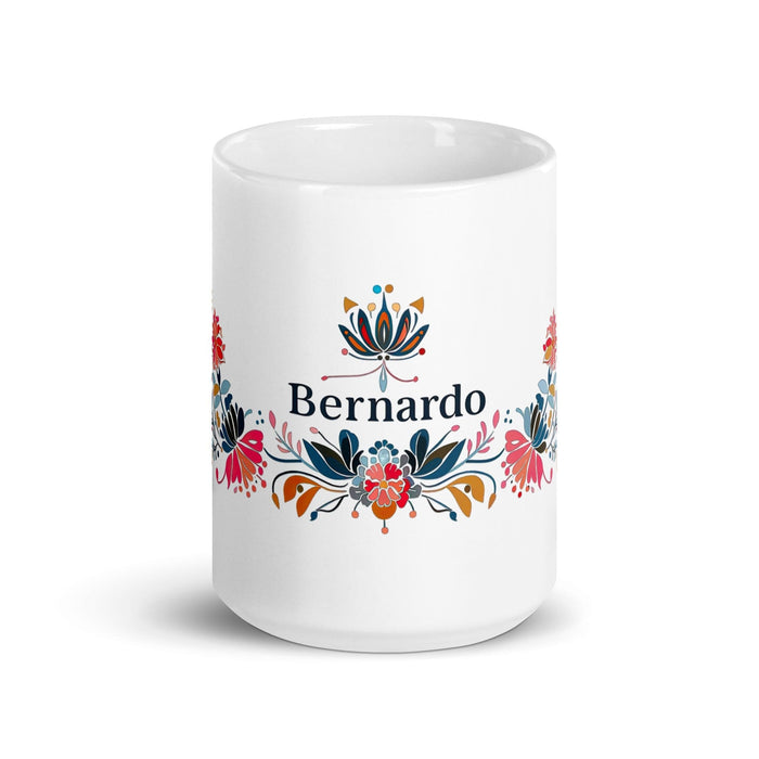 Bernardo Exclusive Name Art Piece Home Office Work Coffee Mug Mexican Spanish Pride Gift Cup One-Of-A-Kind Calligraphy White Glossy Mug | B5 Mexicada