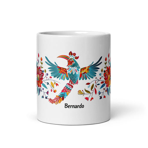 Bernardo Exclusive Name Art Piece Home Office Work Coffee Mug Mexican Spanish Pride Gift Cup One-Of-A-Kind Calligraphy White Glossy Mug | B7 Mexicada