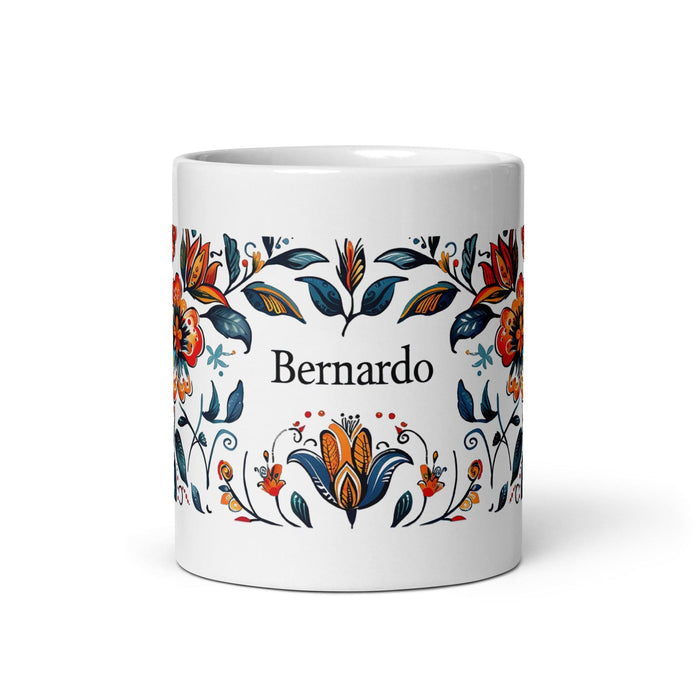 Bernardo Exclusive Name Art Piece Home Office Work Coffee Mug Mexican Spanish Pride Gift Cup One-Of-A-Kind Calligraphy White Glossy Mug | B8 Mexicada