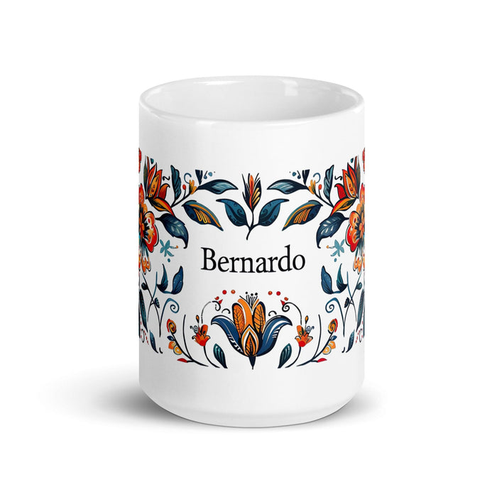 Bernardo Exclusive Name Art Piece Home Office Work Coffee Mug Mexican Spanish Pride Gift Cup One-Of-A-Kind Calligraphy White Glossy Mug | B8 Mexicada