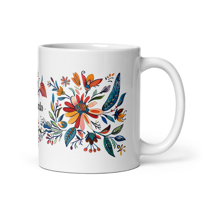 Bernardo Exclusive Name Art Piece Home Office Work Coffee Mug Mexican Spanish Pride Gift Cup One-Of-A-Kind Calligraphy White Glossy Mug | B9 Mexicada 11 oz