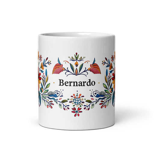 Bernardo Exclusive Name Art Piece Home Office Work Coffee Mug Mexican Spanish Pride Gift Cup One-Of-A-Kind Calligraphy White Glossy Mug | B9 Mexicada