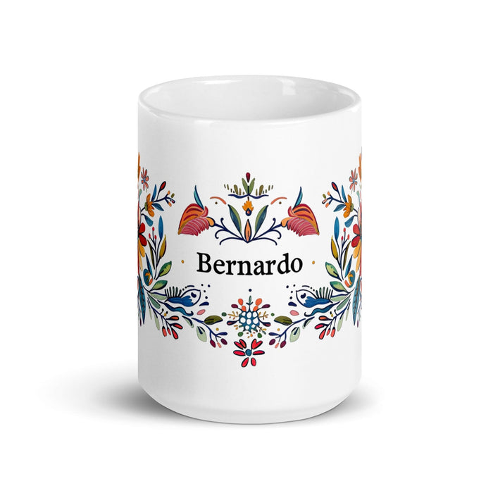 Bernardo Exclusive Name Art Piece Home Office Work Coffee Mug Mexican Spanish Pride Gift Cup One-Of-A-Kind Calligraphy White Glossy Mug | B9 Mexicada