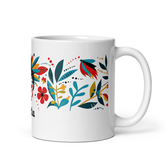 Berta Exclusive Name Art Piece Home Office Work Coffee Mug Mexican Spanish Pride Gift Cup One-Of-A-Kind Calligraphy White Glossy Mug | B11 Mexicada 11 oz