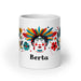 Berta Exclusive Name Art Piece Home Office Work Coffee Mug Mexican Spanish Pride Gift Cup One-Of-A-Kind Calligraphy White Glossy Mug | B11 Mexicada