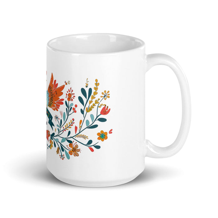 Berta Exclusive Name Art Piece Home Office Work Coffee Mug Mexican Spanish Pride Gift Cup One-Of-A-Kind Calligraphy White Glossy Mug | B12 Mexicada 15 oz