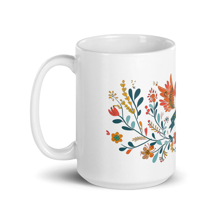 Berta Exclusive Name Art Piece Home Office Work Coffee Mug Mexican Spanish Pride Gift Cup One-Of-A-Kind Calligraphy White Glossy Mug | B12 Mexicada