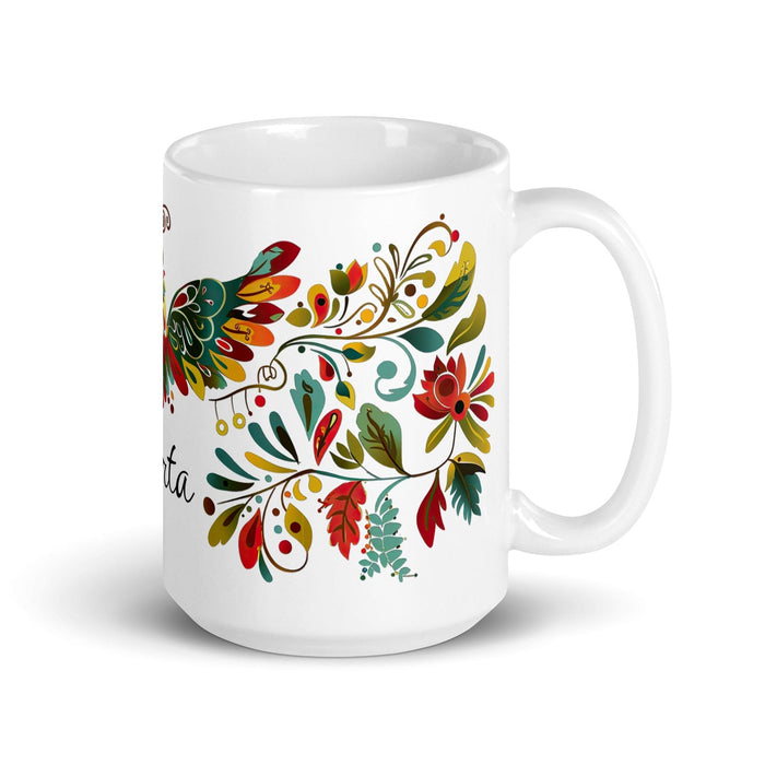 Berta Exclusive Name Art Piece Home Office Work Coffee Mug Mexican Spanish Pride Gift Cup One-Of-A-Kind Calligraphy White Glossy Mug | B14 Mexicada 15 oz