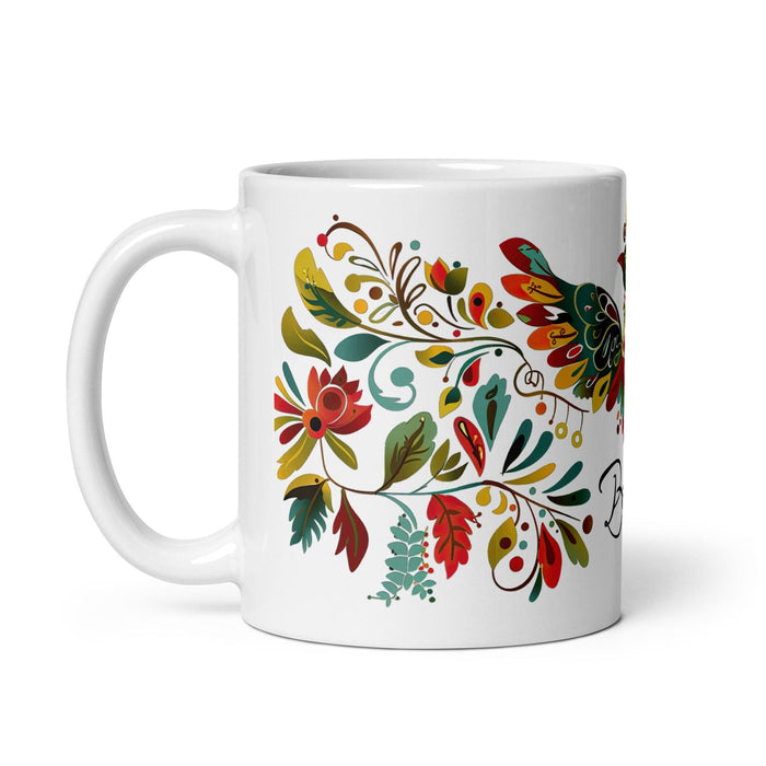 Berta Exclusive Name Art Piece Home Office Work Coffee Mug Mexican Spanish Pride Gift Cup One-Of-A-Kind Calligraphy White Glossy Mug | B14 Mexicada