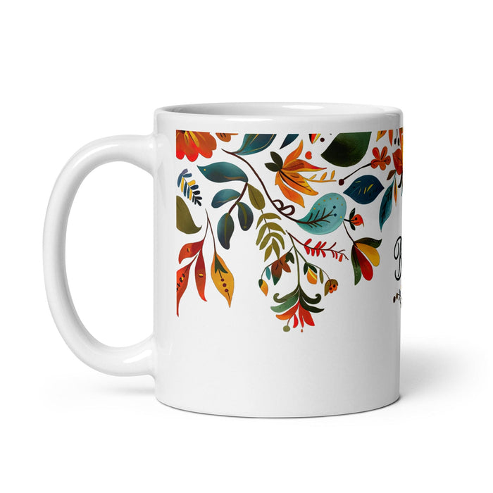 Berta Exclusive Name Art Piece Home Office Work Coffee Mug Mexican Spanish Pride Gift Cup One-Of-A-Kind Calligraphy White Glossy Mug | B15 Mexicada