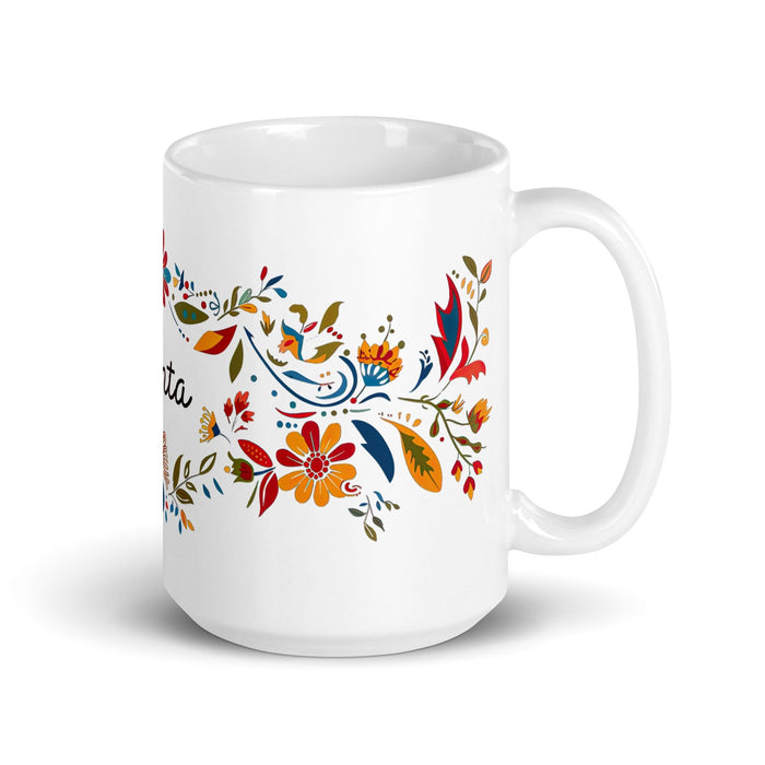 Berta Exclusive Name Art Piece Home Office Work Coffee Mug Mexican Spanish Pride Gift Cup One-Of-A-Kind Calligraphy White Glossy Mug | B18 Mexicada 15 oz