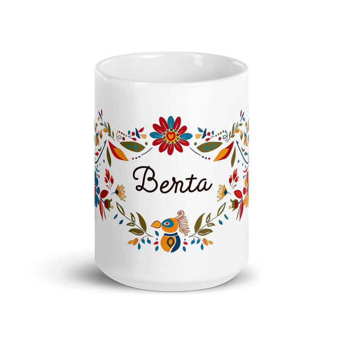 Berta Exclusive Name Art Piece Home Office Work Coffee Mug Mexican Spanish Pride Gift Cup One-Of-A-Kind Calligraphy White Glossy Mug | B18 Mexicada