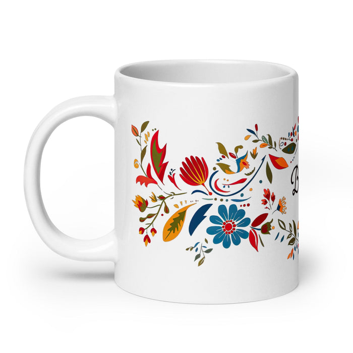 Berta Exclusive Name Art Piece Home Office Work Coffee Mug Mexican Spanish Pride Gift Cup One-Of-A-Kind Calligraphy White Glossy Mug | B18 Mexicada