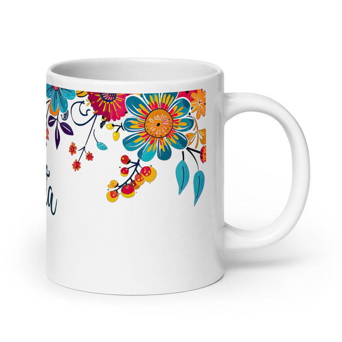 Berta Exclusive Name Art Piece Home Office Work Coffee Mug Mexican Spanish Pride Gift Cup One-Of-A-Kind Calligraphy White Glossy Mug | B19 Mexicada 20 oz