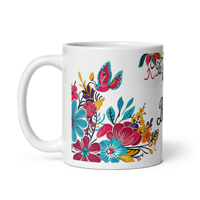 Berta Exclusive Name Art Piece Home Office Work Coffee Mug Mexican Spanish Pride Gift Cup One-Of-A-Kind Calligraphy White Glossy Mug | B19 Mexicada