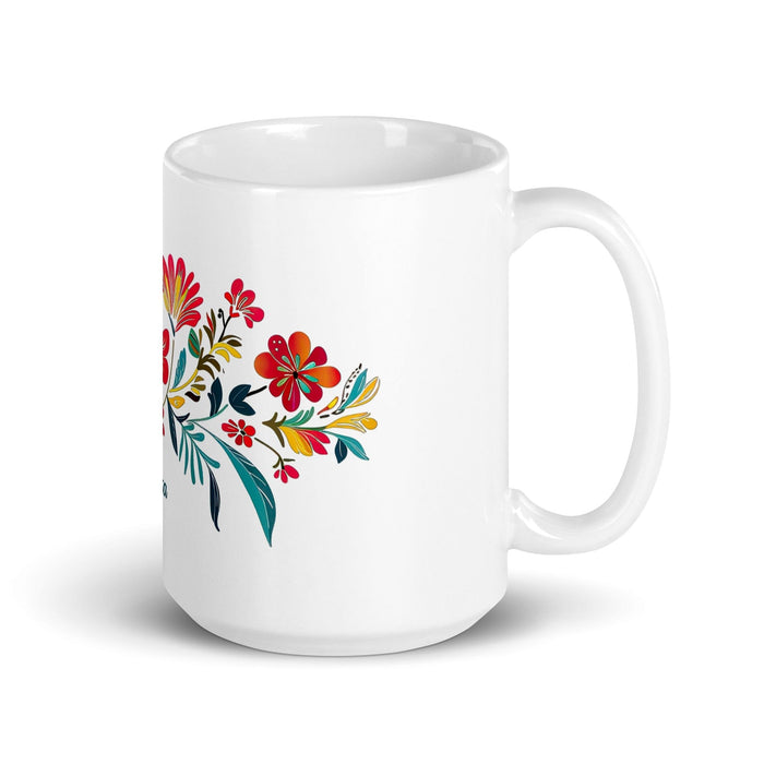 Berta Exclusive Name Art Piece Home Office Work Coffee Mug Mexican Spanish Pride Gift Cup One-Of-A-Kind Calligraphy White Glossy Mug | B27 Mexicada 15 oz