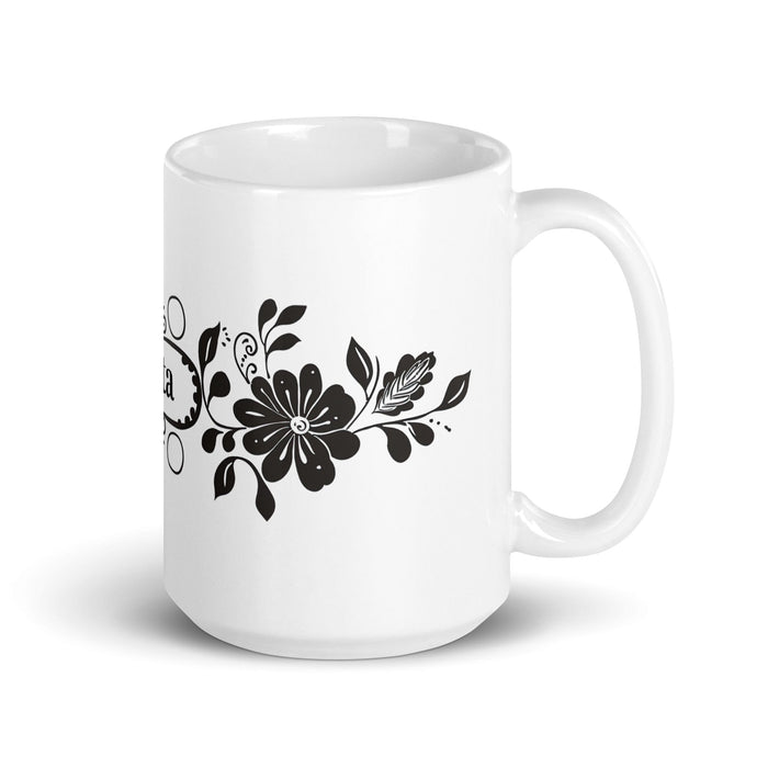 Berta Exclusive Name Art Piece Home Office Work Coffee Mug Mexican Spanish Pride Gift Cup One-Of-A-Kind Calligraphy White Glossy Mug | B3 Mexicada 15 oz