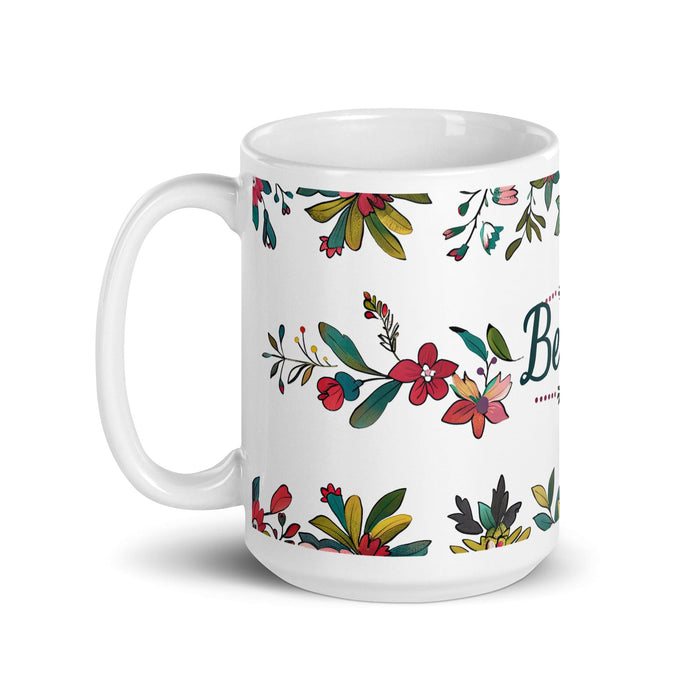 Berta Exclusive Name Art Piece Home Office Work Coffee Mug Mexican Spanish Pride Gift Cup One-Of-A-Kind Calligraphy White Glossy Mug | B5 Mexicada