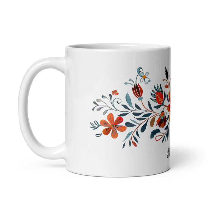 Berta Exclusive Name Art Piece Home Office Work Coffee Mug Mexican Spanish Pride Gift Cup One-Of-A-Kind Calligraphy White Glossy Mug | B6 Mexicada