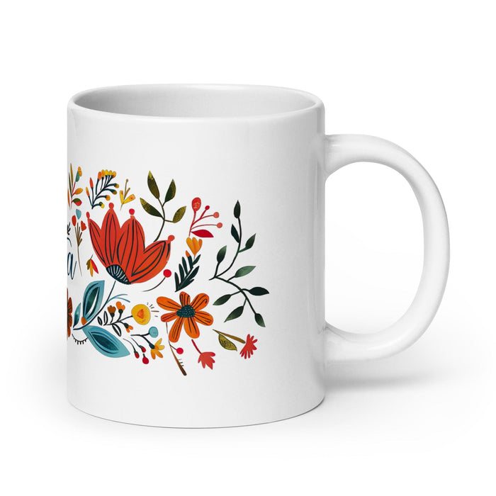 Berta Exclusive Name Art Piece Home Office Work Coffee Mug Mexican Spanish Pride Gift Cup One-Of-A-Kind Calligraphy White Glossy Mug | B7 Mexicada 20 oz