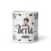 Berta Exclusive Name Art Piece Home Office Work Coffee Mug Mexican Spanish Pride Gift Cup One-Of-A-Kind Calligraphy White Glossy Mug | B8 Mexicada