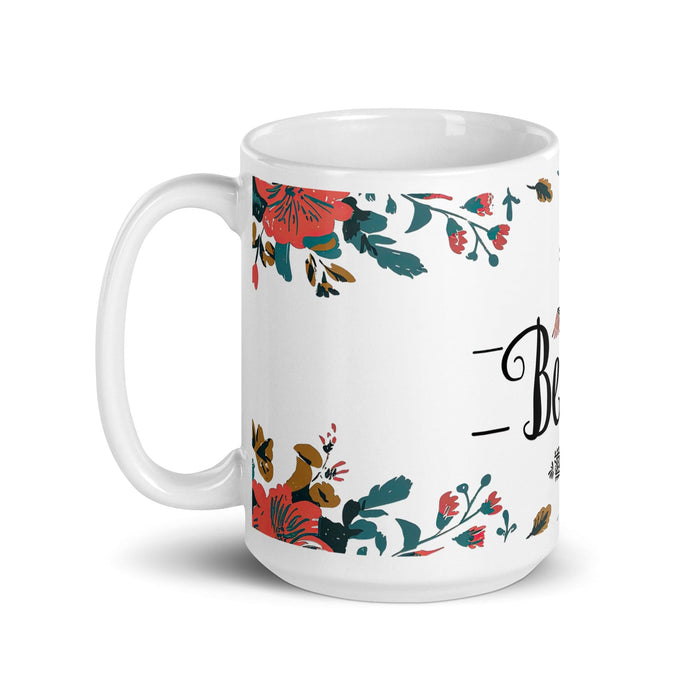 Berta Exclusive Name Art Piece Home Office Work Coffee Mug Mexican Spanish Pride Gift Cup One-Of-A-Kind Calligraphy White Glossy Mug | B8 Mexicada