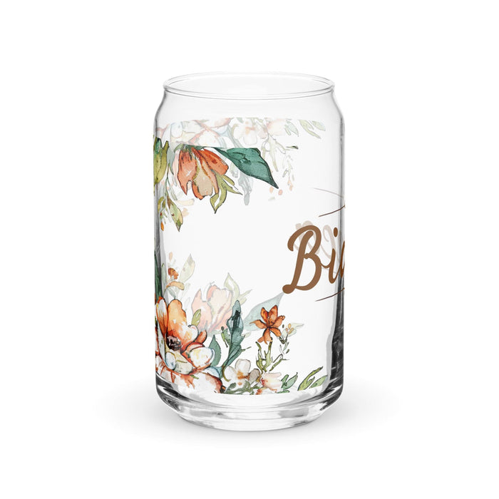 Bianca Exclusive Name Art Piece Can-Shaped Glass Home Office Work Mexican Spanish Pride Gift Cup One-Of-A-Kind Calligraphy Glass | B24 Mexicada