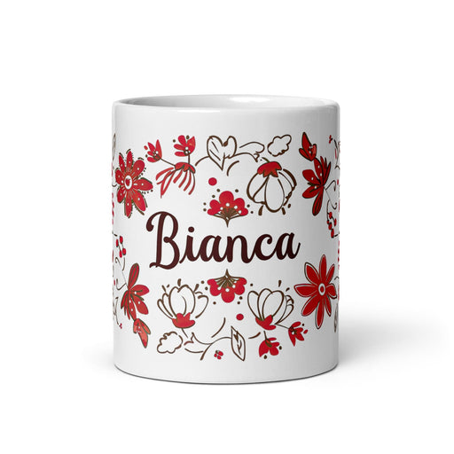 Bianca Exclusive Name Art Piece Home Office Work Coffee Mug Mexican Spanish Pride Gift Cup One-Of-A-Kind Calligraphy White Glossy Mug | B11 Mexicada