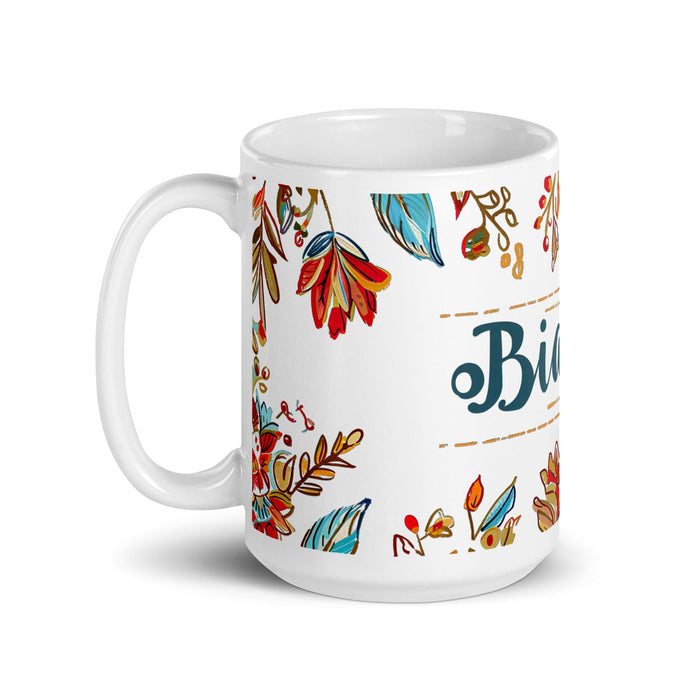 Bianca Exclusive Name Art Piece Home Office Work Coffee Mug Mexican Spanish Pride Gift Cup One-Of-A-Kind Calligraphy White Glossy Mug | B12 Mexicada