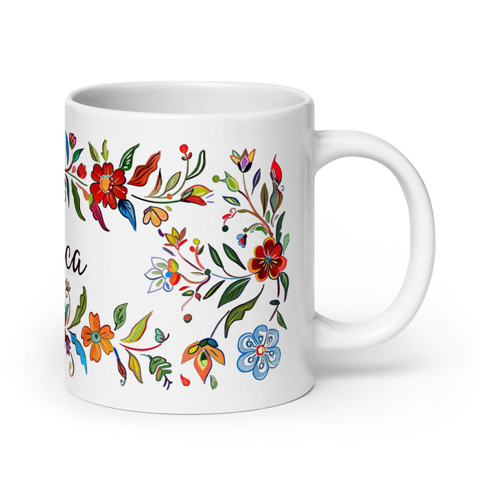 Bianca Exclusive Name Art Piece Home Office Work Coffee Mug Mexican Spanish Pride Gift Cup One-Of-A-Kind Calligraphy White Glossy Mug | B14 Mexicada 20 oz