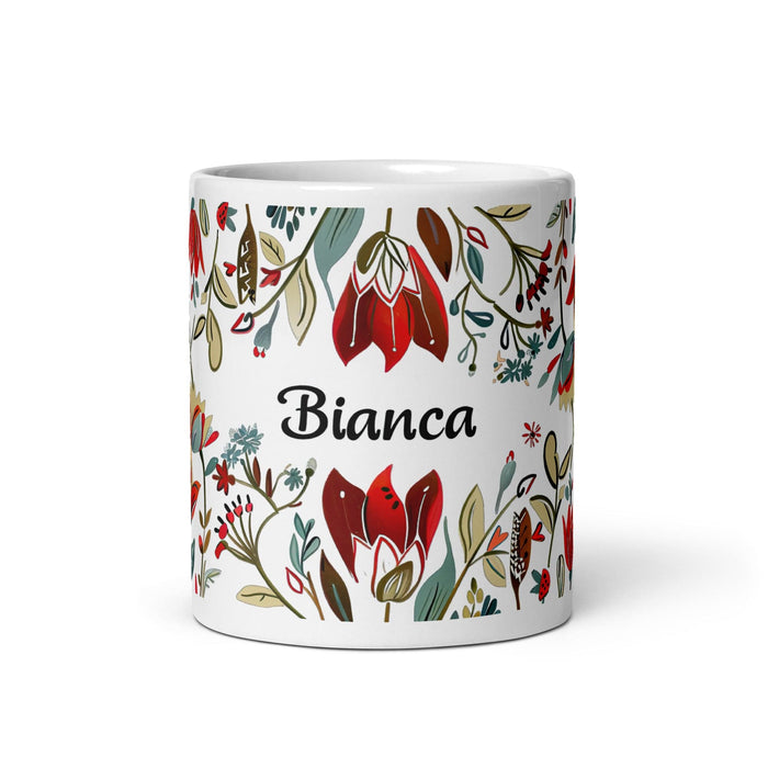 Bianca Exclusive Name Art Piece Home Office Work Coffee Mug Mexican Spanish Pride Gift Cup One-Of-A-Kind Calligraphy White Glossy Mug | B15 Mexicada