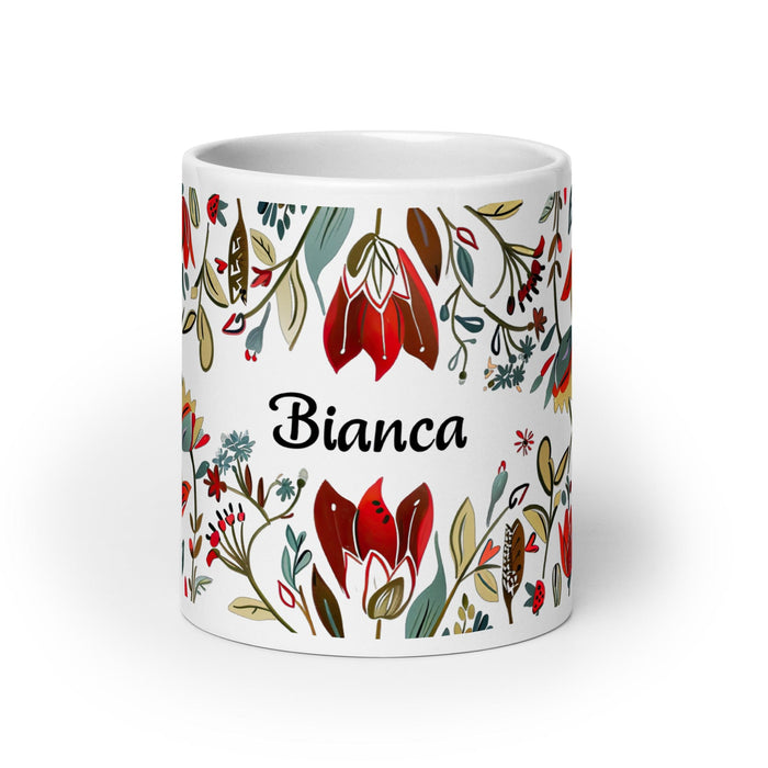 Bianca Exclusive Name Art Piece Home Office Work Coffee Mug Mexican Spanish Pride Gift Cup One-Of-A-Kind Calligraphy White Glossy Mug | B15 Mexicada