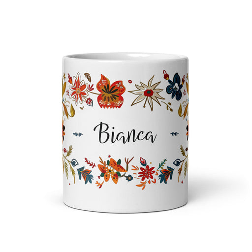 Bianca Exclusive Name Art Piece Home Office Work Coffee Mug Mexican Spanish Pride Gift Cup One-Of-A-Kind Calligraphy White Glossy Mug | B16 Mexicada