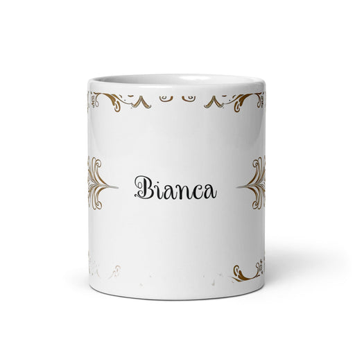 Bianca Exclusive Name Art Piece Home Office Work Coffee Mug Mexican Spanish Pride Gift Cup One-Of-A-Kind Calligraphy White Glossy Mug | B17 Mexicada