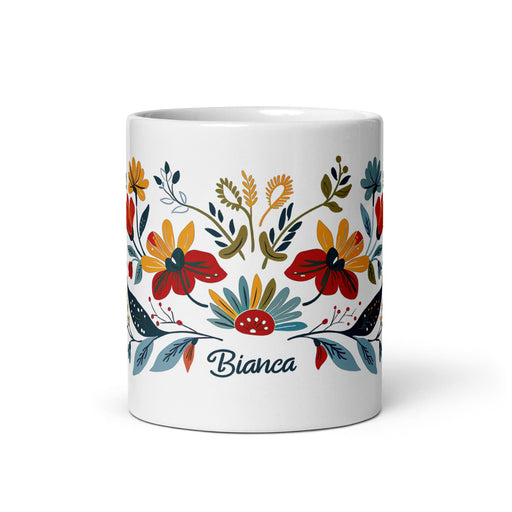 Bianca Exclusive Name Art Piece Home Office Work Coffee Mug Mexican Spanish Pride Gift Cup One-Of-A-Kind Calligraphy White Glossy Mug | B18 Mexicada