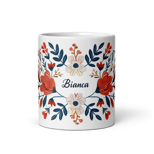 Bianca Exclusive Name Art Piece Home Office Work Coffee Mug Mexican Spanish Pride Gift Cup One-Of-A-Kind Calligraphy White Glossy Mug | B19 Mexicada