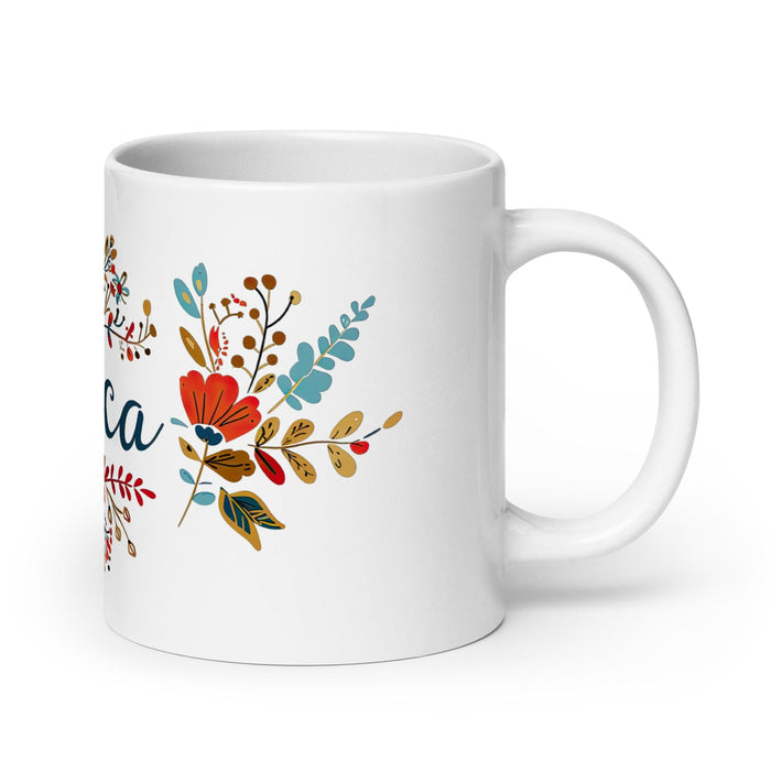 Bianca Exclusive Name Art Piece Home Office Work Coffee Mug Mexican Spanish Pride Gift Cup One-Of-A-Kind Calligraphy White Glossy Mug | B2 Mexicada 20 oz