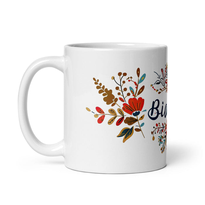 Bianca Exclusive Name Art Piece Home Office Work Coffee Mug Mexican Spanish Pride Gift Cup One-Of-A-Kind Calligraphy White Glossy Mug | B2 Mexicada