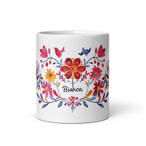 Bianca Exclusive Name Art Piece Home Office Work Coffee Mug Mexican Spanish Pride Gift Cup One-Of-A-Kind Calligraphy White Glossy Mug | B20 Mexicada